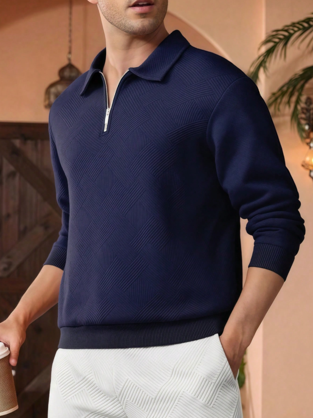 Polo Meridian Jacquard™ – Texturizado. Moderno. Sofisticado.