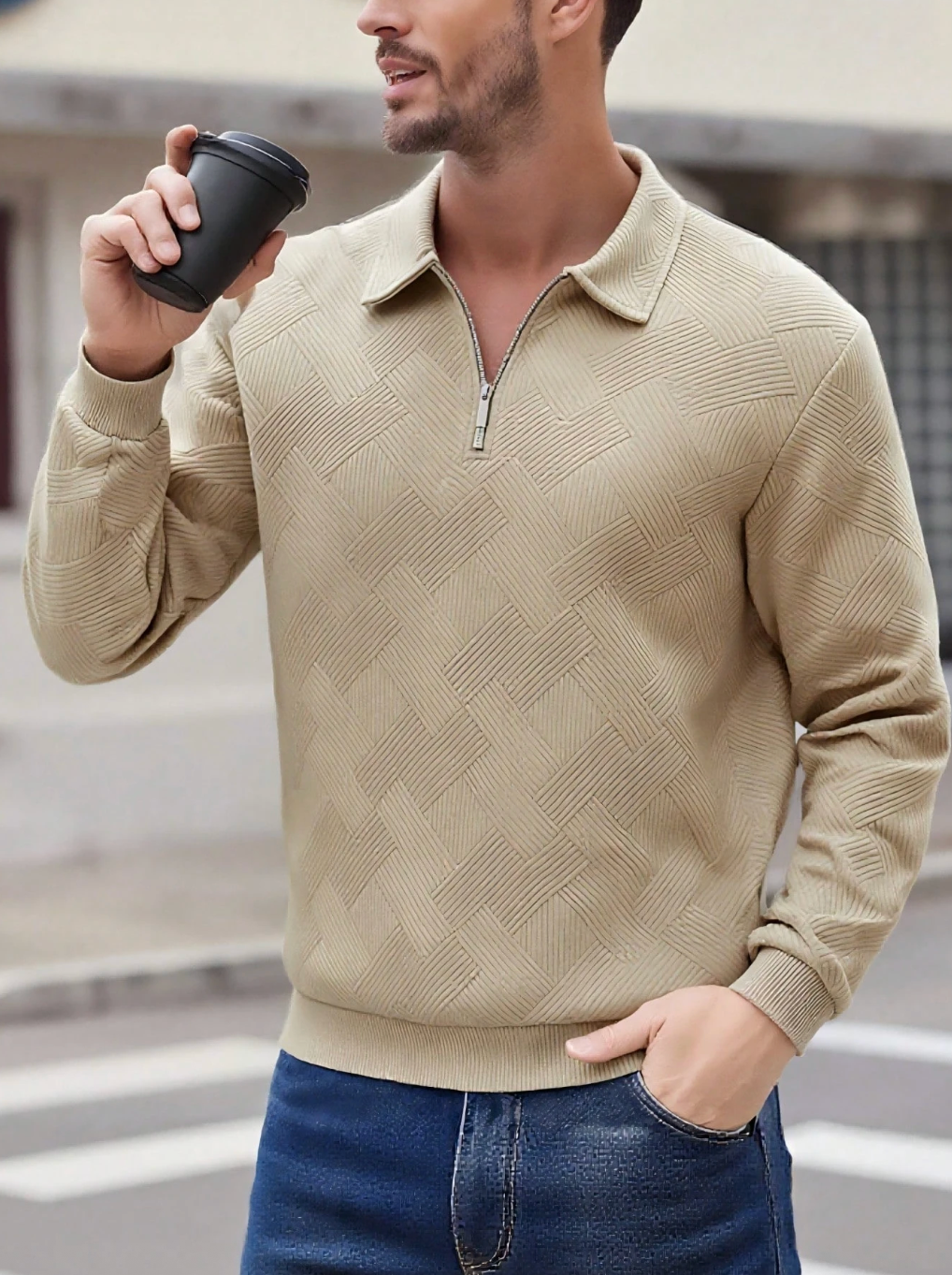 Polo Meridian Jacquard™ – Texturizado. Moderno. Sofisticado.