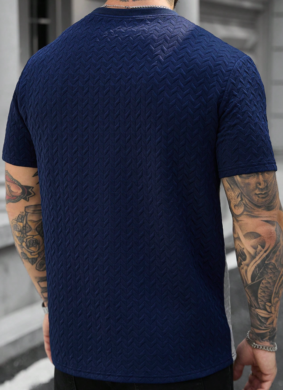 Camisa Contrast Texture Tee™ – Moderna. Sofisticada. Distintiva.